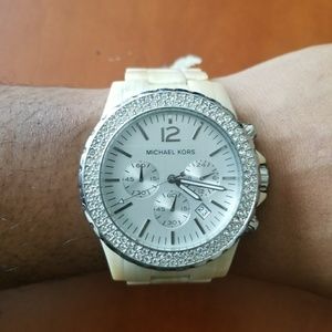 Micahel Kors Bone Colored Big Face Watch
